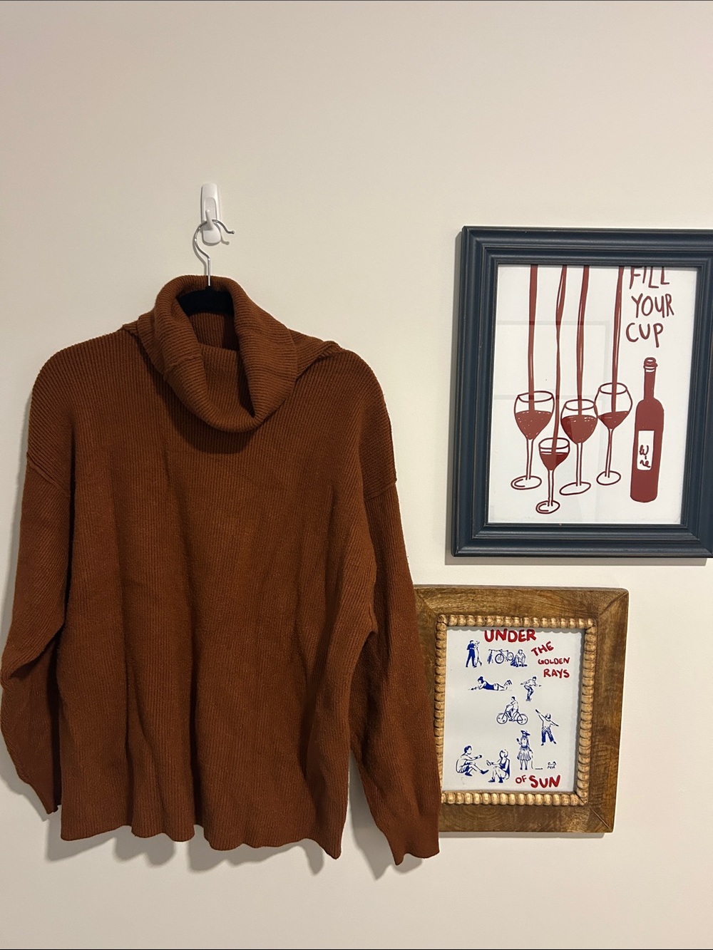 Orange Brown Autumn 🍂  Turtleneck Sweater - Cozy Rib Knit